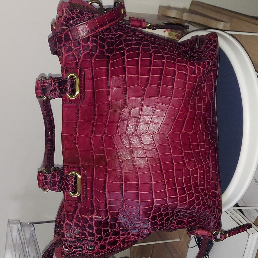RAFE' TERESA Croc Embossed Vintage Style Satchel 🏷 - Picture 3 of 11